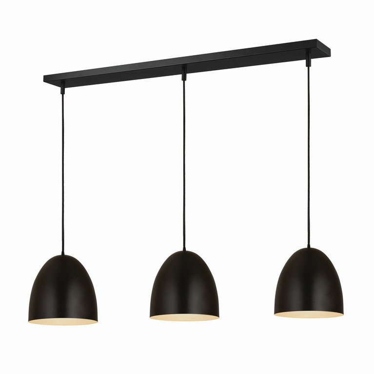 Z-Lite - 6012P12-3L-SBK - Three Light Pendant - Z-Studio - Satin Black