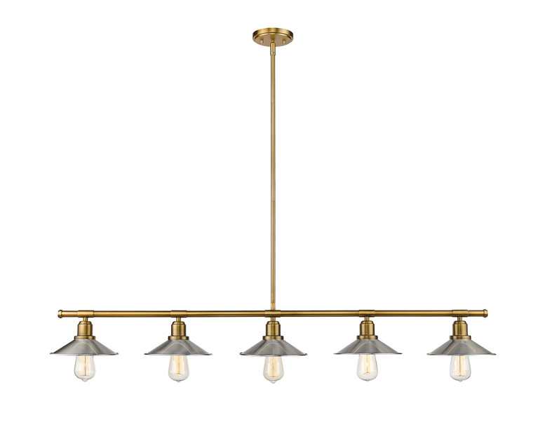 Z-Lite - 613-5L-FB+BN - Five Light Linear Chandelier - Casa - Foundry Brass