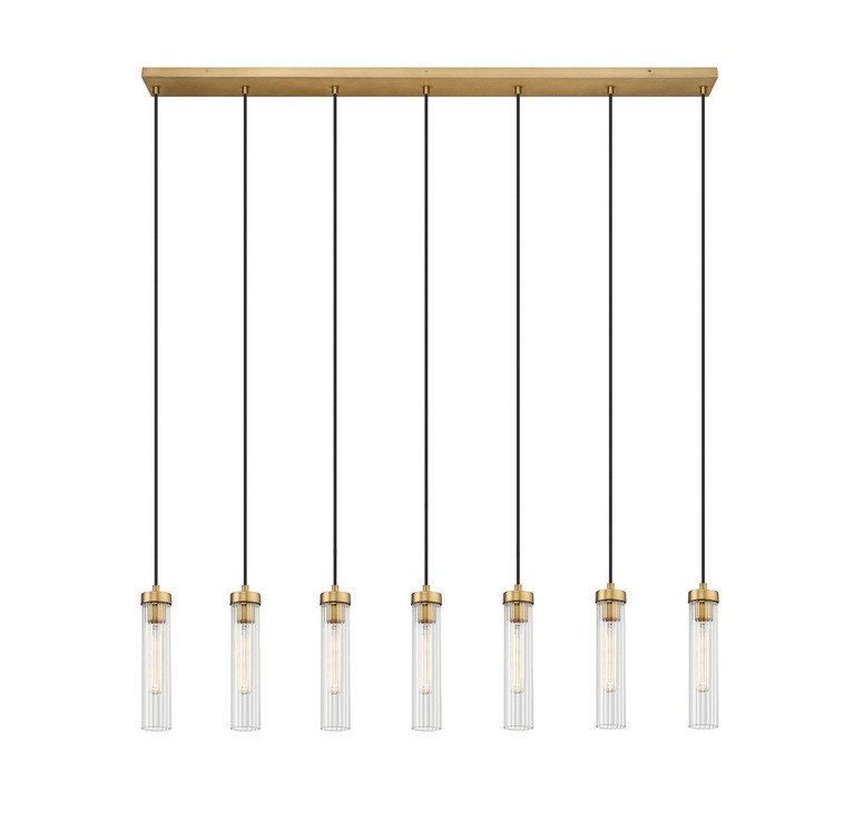 Z-Lite - 740P-7L-RB - Seven Light Linear Chandelier - Beau - Rubbed Brass
