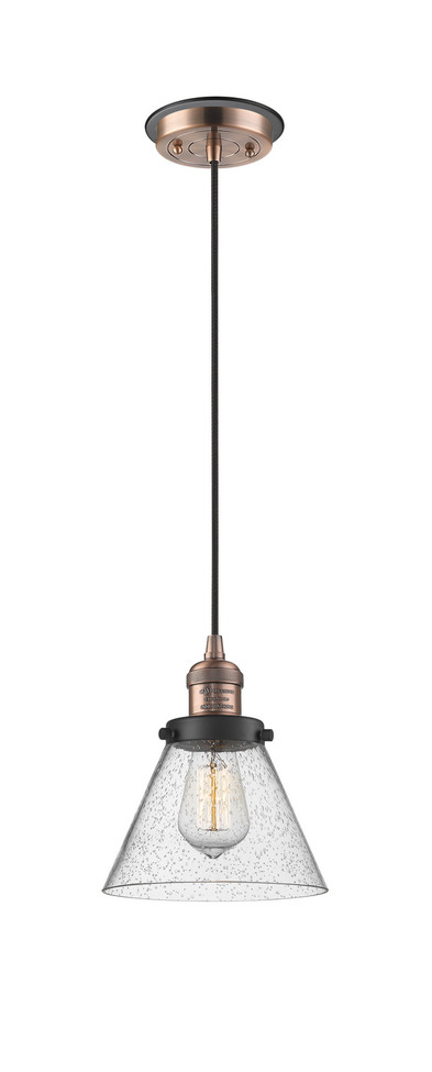 Innovations - 201CBP-ACBK-G44 - One Light Mini Pendant - Franklin Restoration - Antique Copper