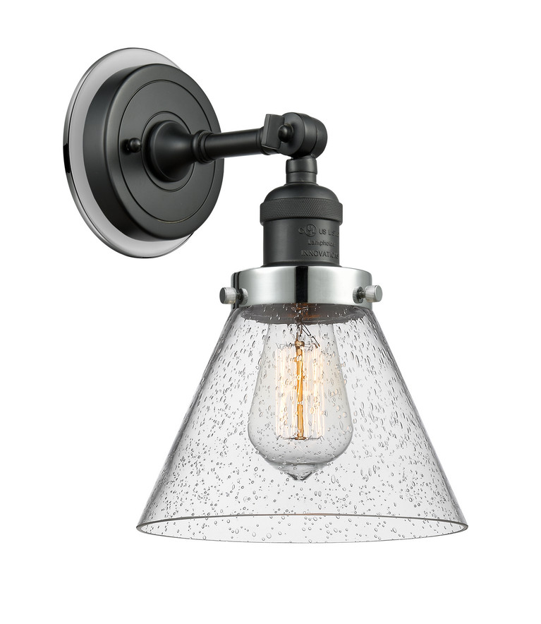 Innovations - 203BK-BPPC-HRPC-G44 - One Light Wall Sconce - Franklin Restoration - Matte Black