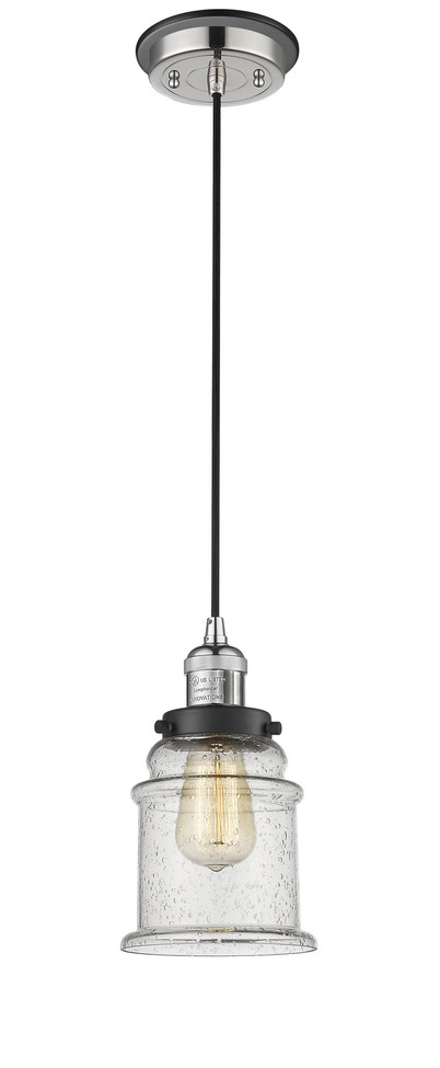 Innovations - 201CBP-PNBK-G184 - One Light Mini Pendant - Franklin Restoration - Polished Nickel