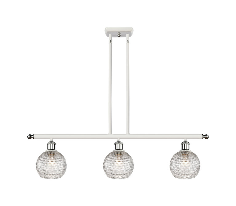 Innovations - 516-3I-WPC-G122C-6CL - Three Light Island Pendant - Ballston - White Polished Chrome