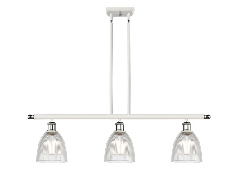 Innovations - 516-3I-WPC-G382-LED - LED Island Pendant - Ballston - White Polished Chrome
