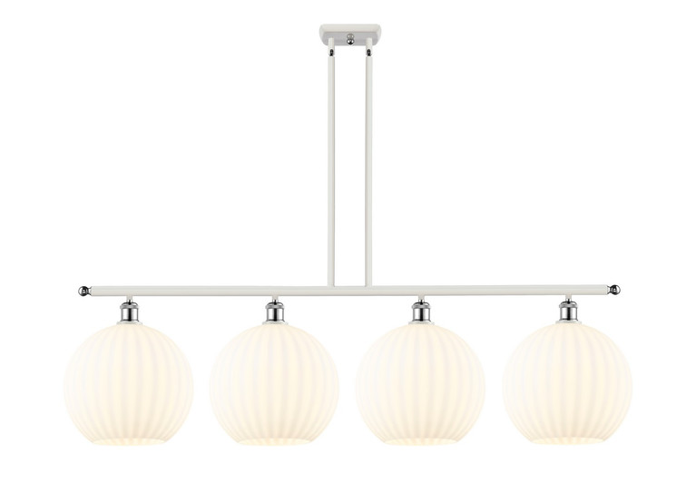 Innovations - 516-4I-WPC-G1217-12WV - LED Island Pendant - Ballston - White Polished Chrome