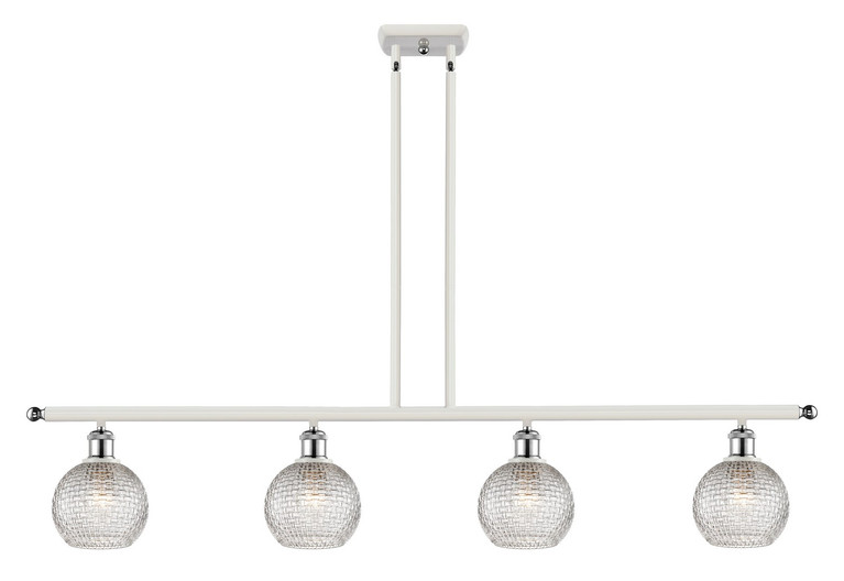 Innovations - 516-4I-WPC-G122C-6CL - Four Light Island Pendant - Ballston - White Polished Chrome