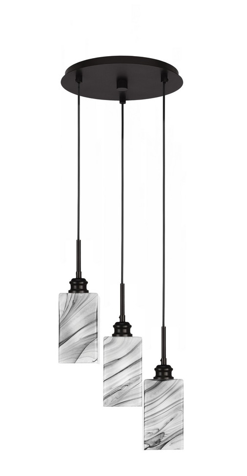 Toltec Lighting - 1173-ES-549 - Three Light Cluster Pendalier - Edge - Espresso