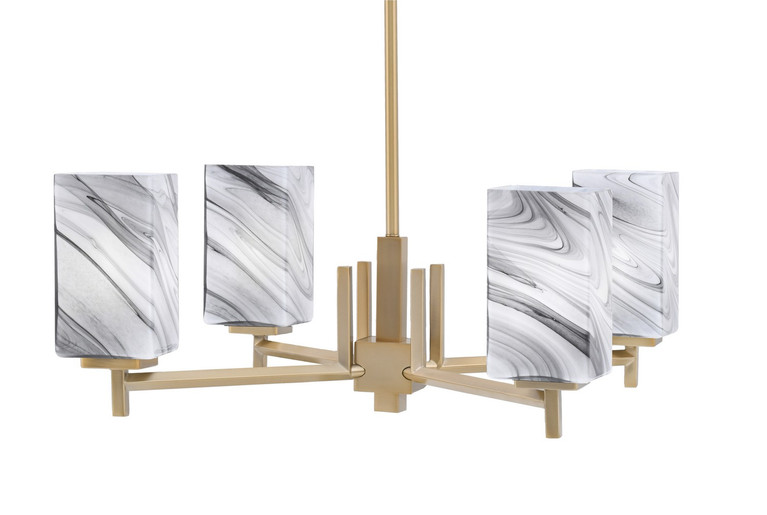 Toltec Lighting - 1204-NAB-549 - Four Light Chandelier - Franklin - New Age Brass