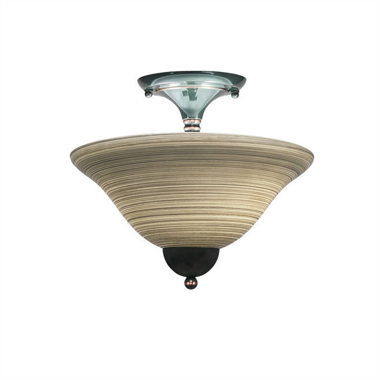 Toltec Lighting - 120-BC-604 - Two Light Semi-Flush Mount - Any - Black Copper