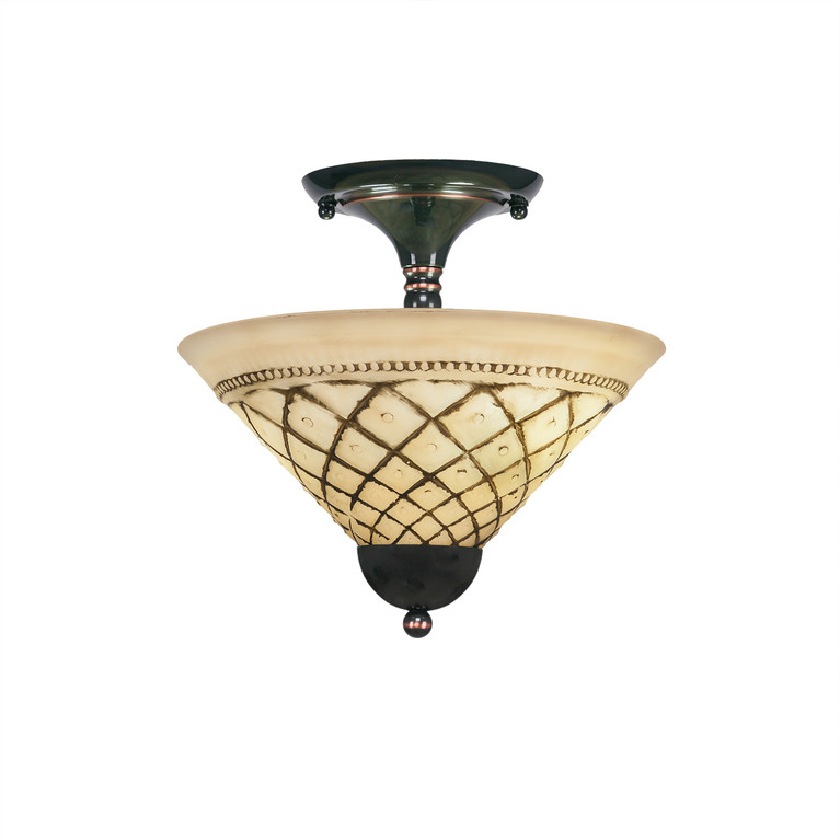 Toltec Lighting - 120-BC-7182 - Two Light Semi-Flush Mount - Any - Black Copper