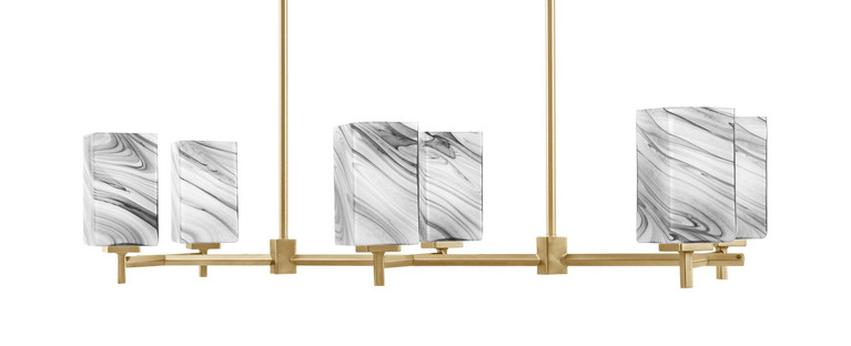 Toltec Lighting - 1226-NAB-549 - Six Light Island Pendant - Franklin - New Age Brass