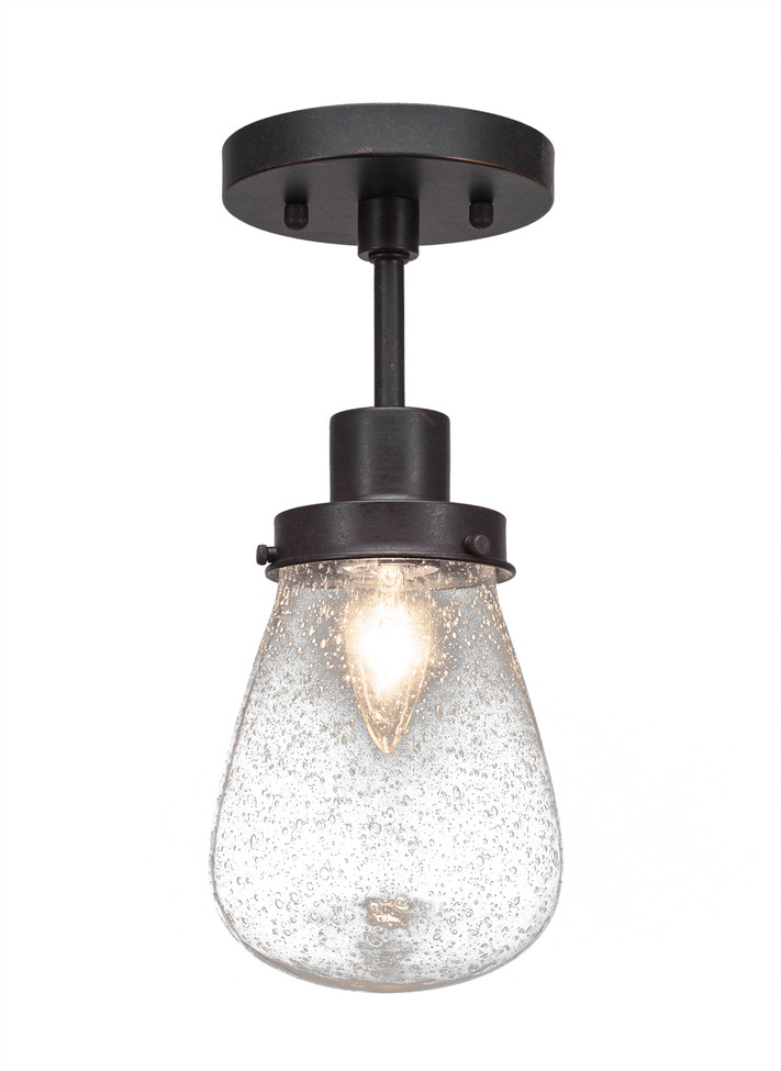 Toltec Lighting - 1237-DG-471 - One Light Semi-Flush Mount - Meridian - Dark Granite