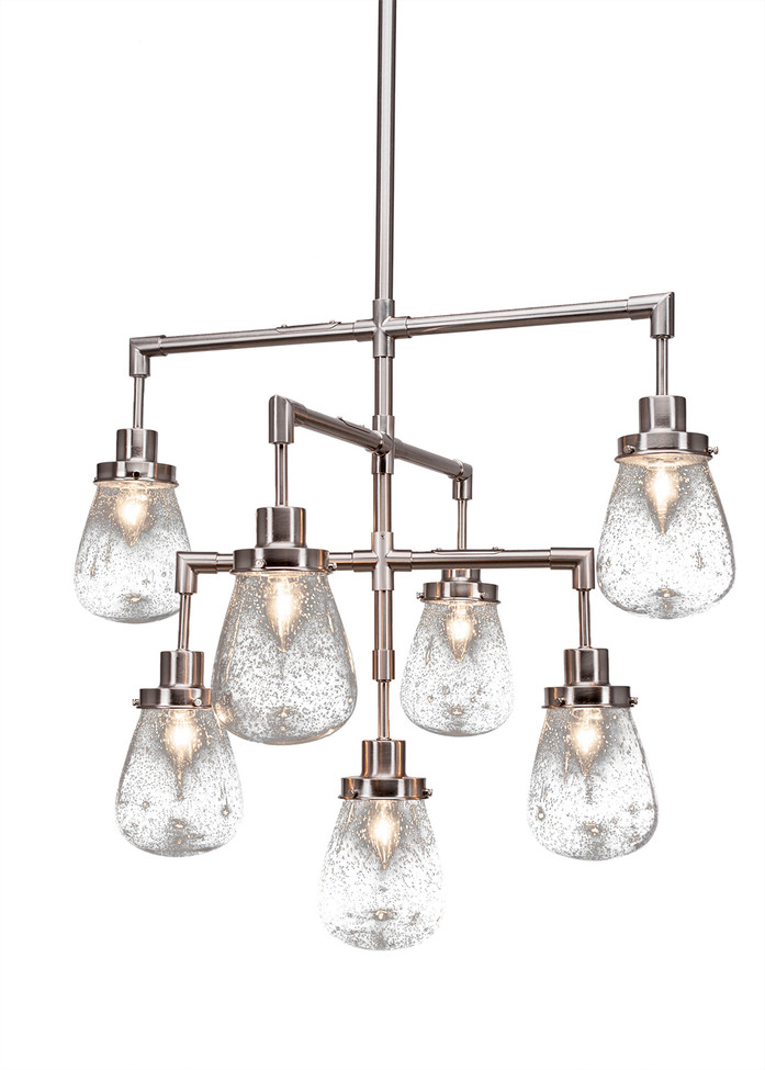 Toltec Lighting - 1239-BN-471 - Seven Light Chandelier - Meridian - Brushed Nickel