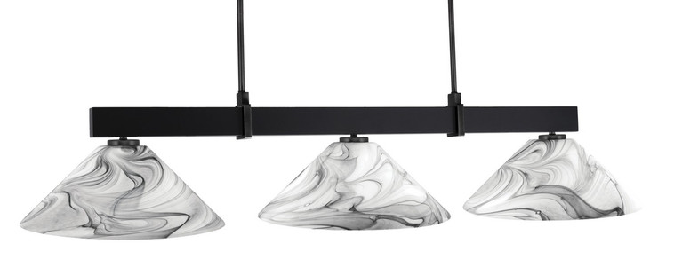 Toltec Lighting - 1253-MB-2169 - Three Light Bar - Wellington - Matte Black