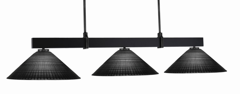 Toltec Lighting - 1253-MB-4019 - Three Light Billiard/Island - Wellington - Matte Black
