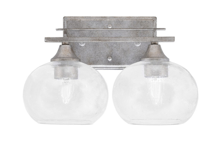 Toltec Lighting - 132-AS-202 - Two Light Bath Bar - Uptowne - Aged Silver