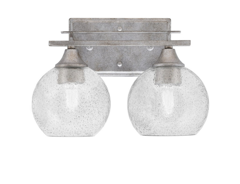 Toltec Lighting - 132-AS-4102 - Two Light Bath Bar - Uptowne - Aged Silver