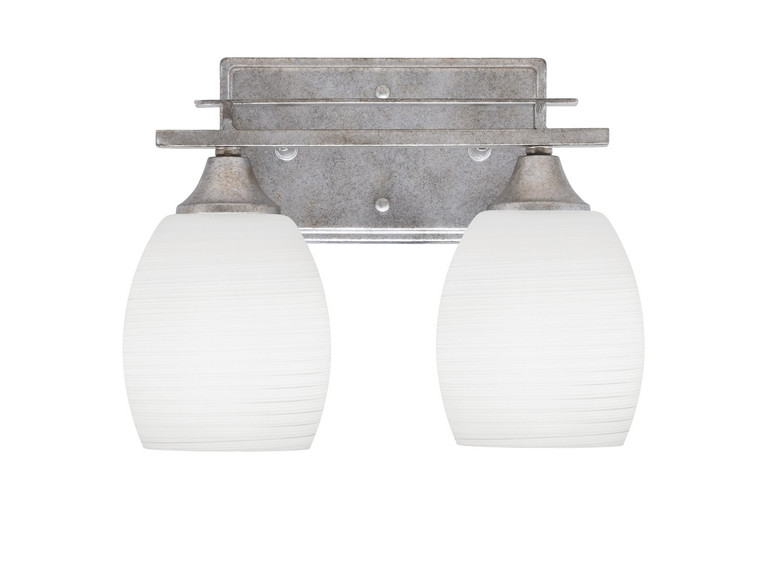 Toltec Lighting - 132-AS-615 - Two Light Bath Bar - Uptowne - Aged Silver