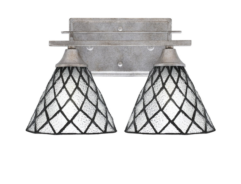 Toltec Lighting - 132-AS-9185 - Two Light Bath Bar - Uptowne - Aged Silver