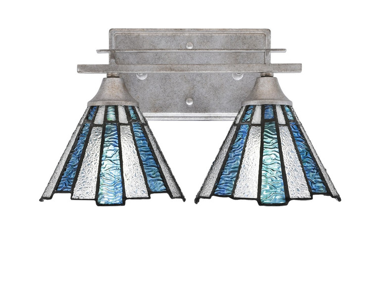 Toltec Lighting - 132-AS-9325 - Two Light Bath Bar - Uptowne - Aged Silver