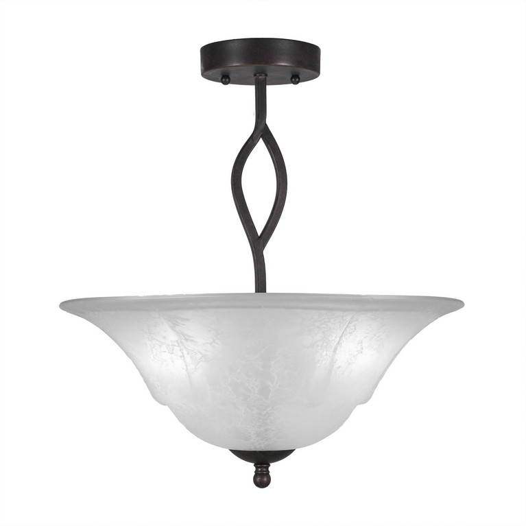 Toltec Lighting - 242-DG-53615 - Three Light Semi-Flush Mount - Revo - Dark Granite