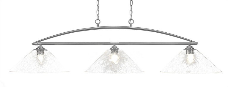 Toltec Lighting - 2453-BN-308 - Three Light Island Pendant - Marquise - Brushed Nickel