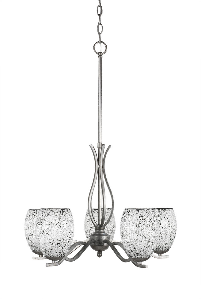 Toltec Lighting - 245-AS-4165 - Five Light Chandelier - Revo - Aged Silver