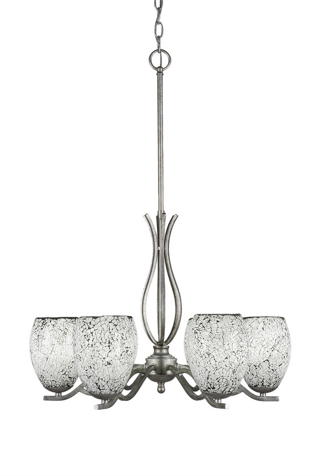 Toltec Lighting - 246-AS-4165 - Six Light Chandelier - Revo - Aged Silver