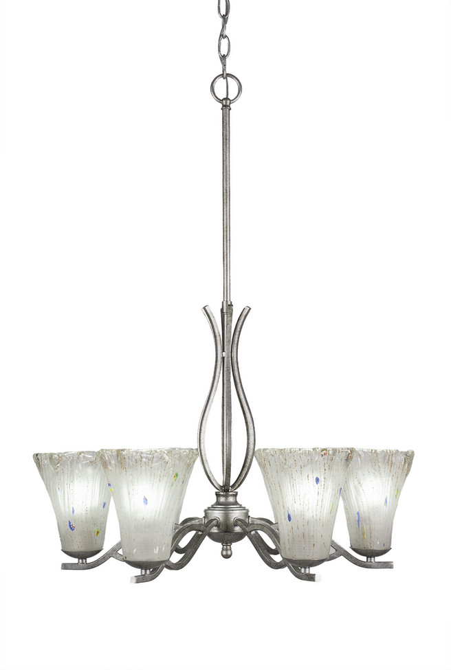 Toltec Lighting - 246-AS-721 - Six Light Chandelier - Revo - Aged Silver