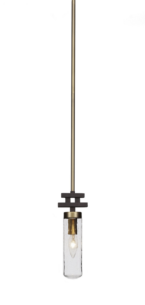 Toltec Lighting - 2501-ESBR-600 - One Light Mini Pendant - Salinda - Espresso & Brass