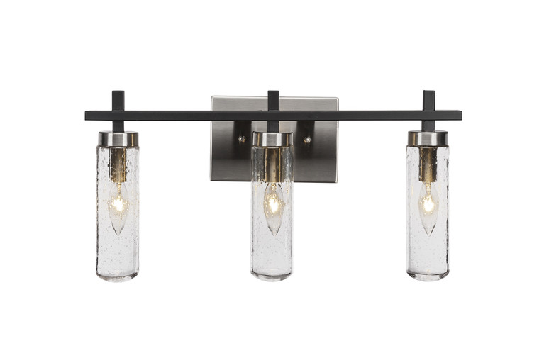 Toltec Lighting - 2513-MBBN-600 - Three Light Bath Bar - Salinda - Matte Black & Brushed Nickel