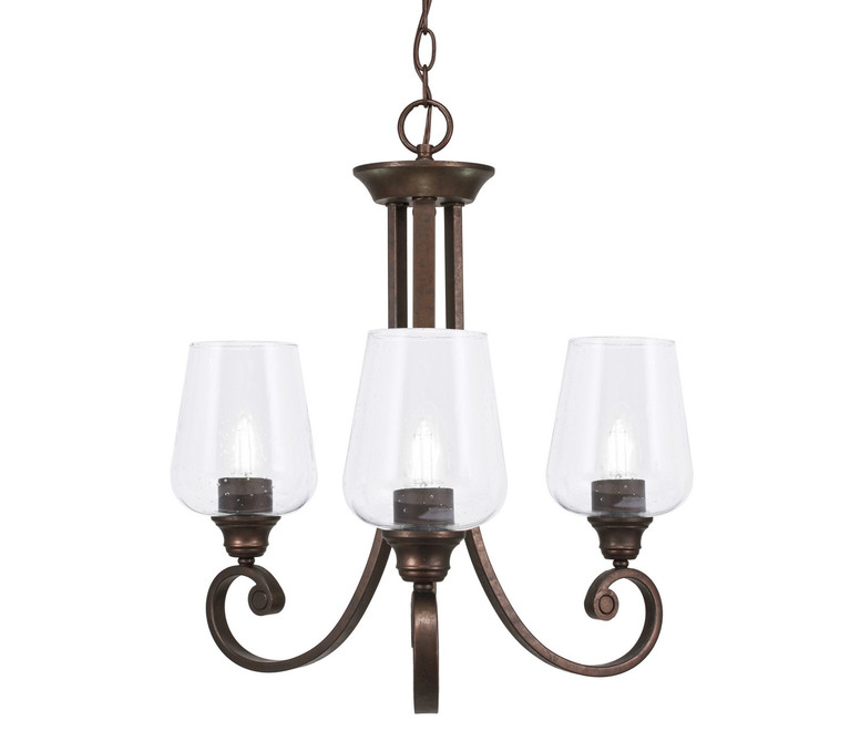 Toltec Lighting - 253-BRZ-210 - Three Light Chandelier - Curl - Bronze