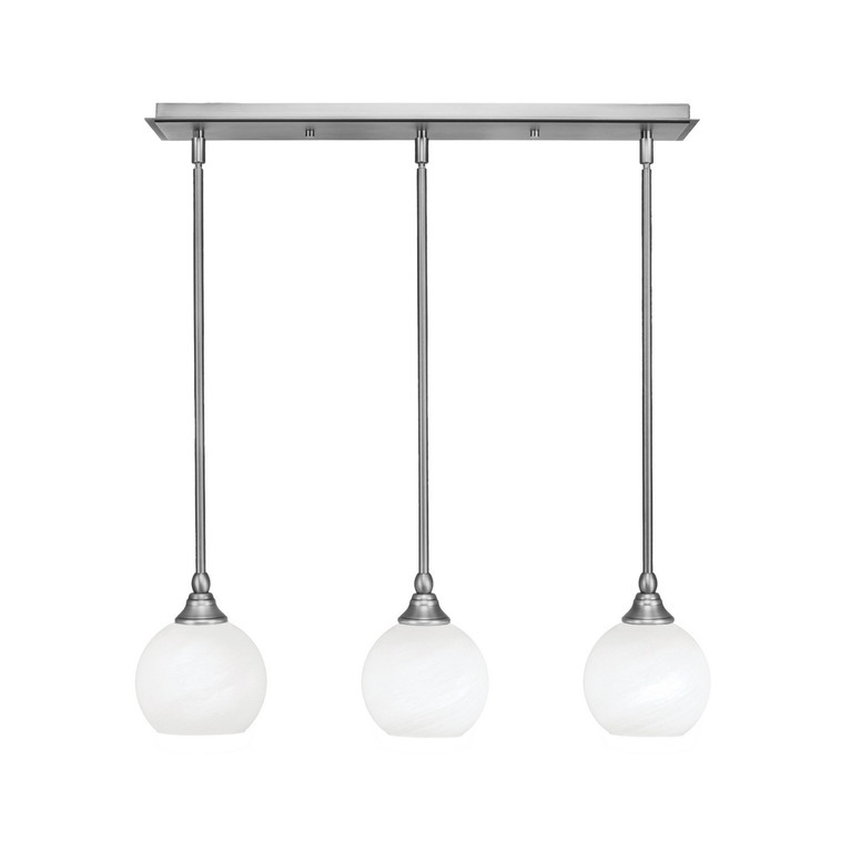 Toltec Lighting - 25-BN-4101 - Three Light Linear Pendalier - Stem - Brushed Nickel