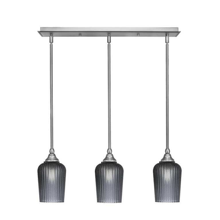 Toltec Lighting - 25-BN-4252 - Three Light Linear Pendalier - Stem - Brushed Nickel