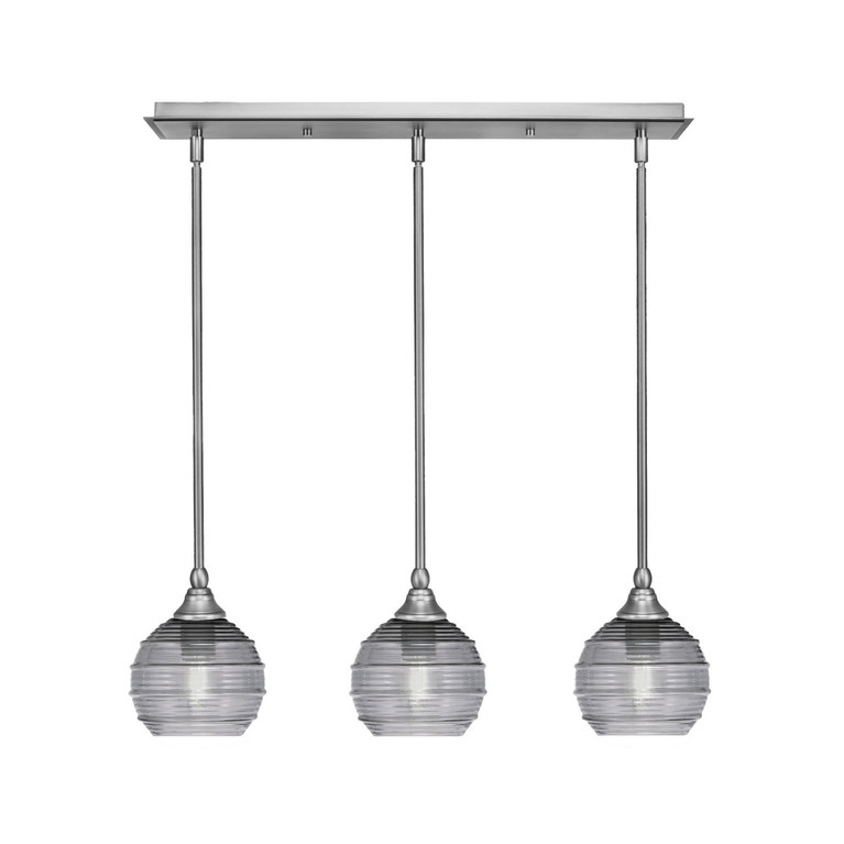 Toltec Lighting - 25-BN-5112 - Three Light Linear Pendalier - Stem - Brushed Nickel