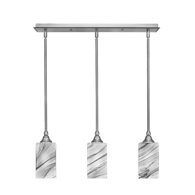 Toltec Lighting - 25-BN-549 - Three Light Linear Pendalier - Stem - Brushed Nickel