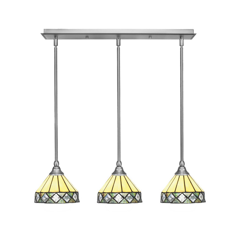 Toltec Lighting - 25-BN-9405 - Three Light Linear Pendalier - Stem - Brushed Nickel