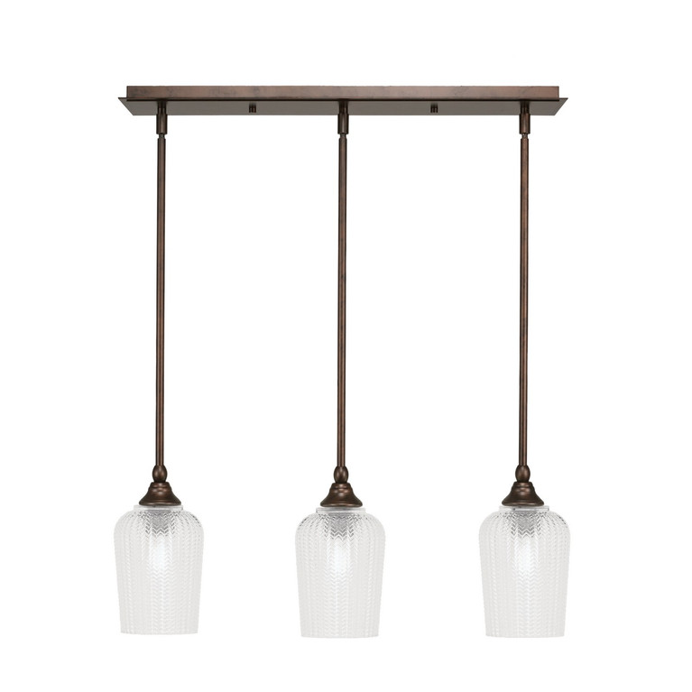Toltec Lighting - 25-BRZ-4250 - Three Light Linear Pendalier - Stem - Bronze