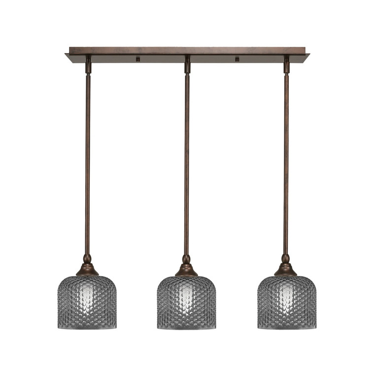 Toltec Lighting - 25-BRZ-4612 - Three Light Linear Pendalier - Stem - Bronze