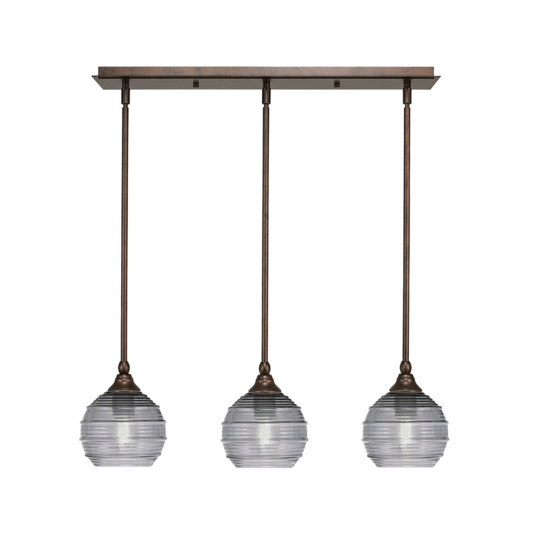 Toltec Lighting - 25-BRZ-5112 - Three Light Linear Pendalier - Stem - Bronze