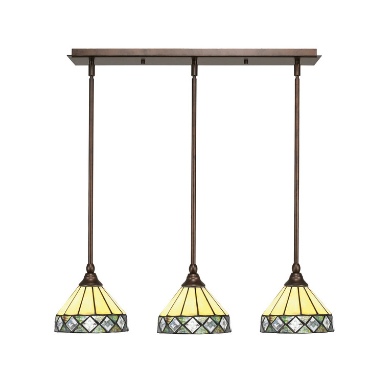Toltec Lighting - 25-BRZ-9405 - Three Light Linear Pendalier - Stem - Bronze