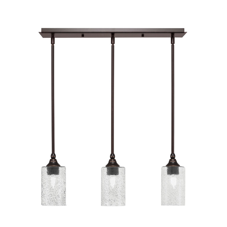 Toltec Lighting - 25-DG-3002 - Three Light Linear Pendalier - Stem - Dark Granite