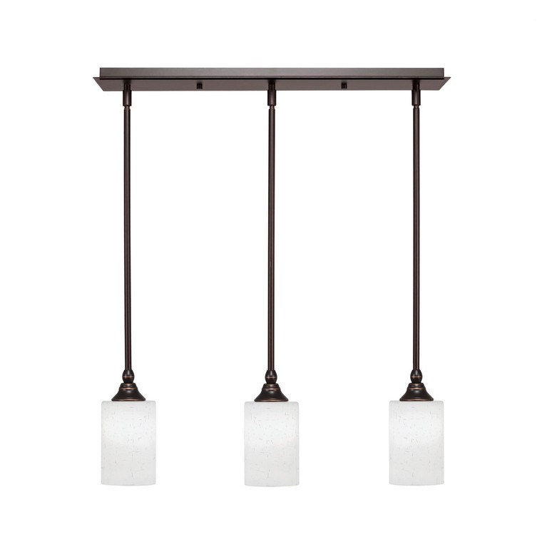 Toltec Lighting - 25-DG-310 - Three Light Linear Pendalier - Stem - Dark Granite