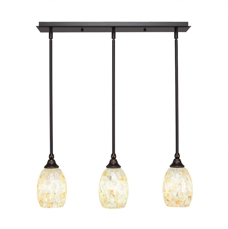 Toltec Lighting - 25-DG-406 - Three Light Linear Pendalier - Any - Dark Granite