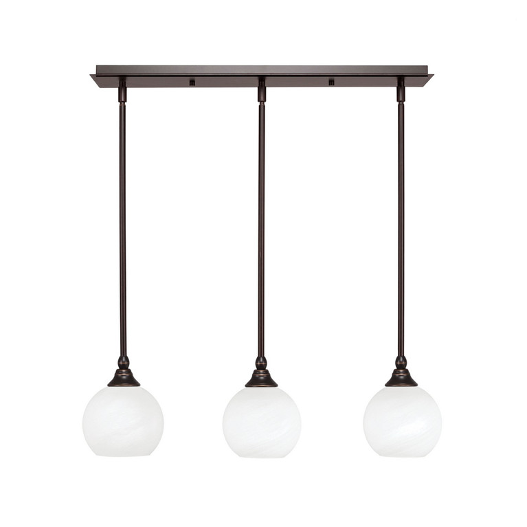 Toltec Lighting - 25-DG-4101 - Three Light Linear Pendalier - Stem - Dark Granite