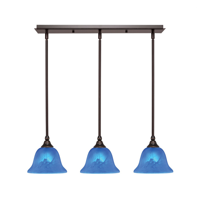 Toltec Lighting - 25-DG-4155 - Three Light Linear Pendalier - Any - Dark Granite