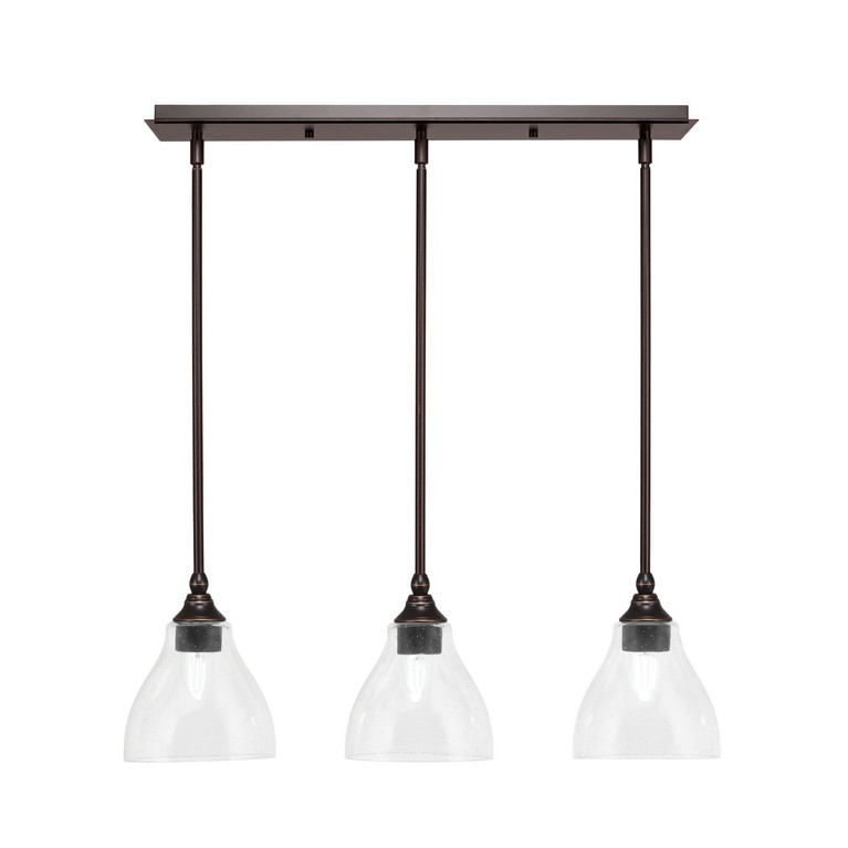 Toltec Lighting - 25-DG-4760 - Three Light Linear Pendalier - Stem - Dark Granite