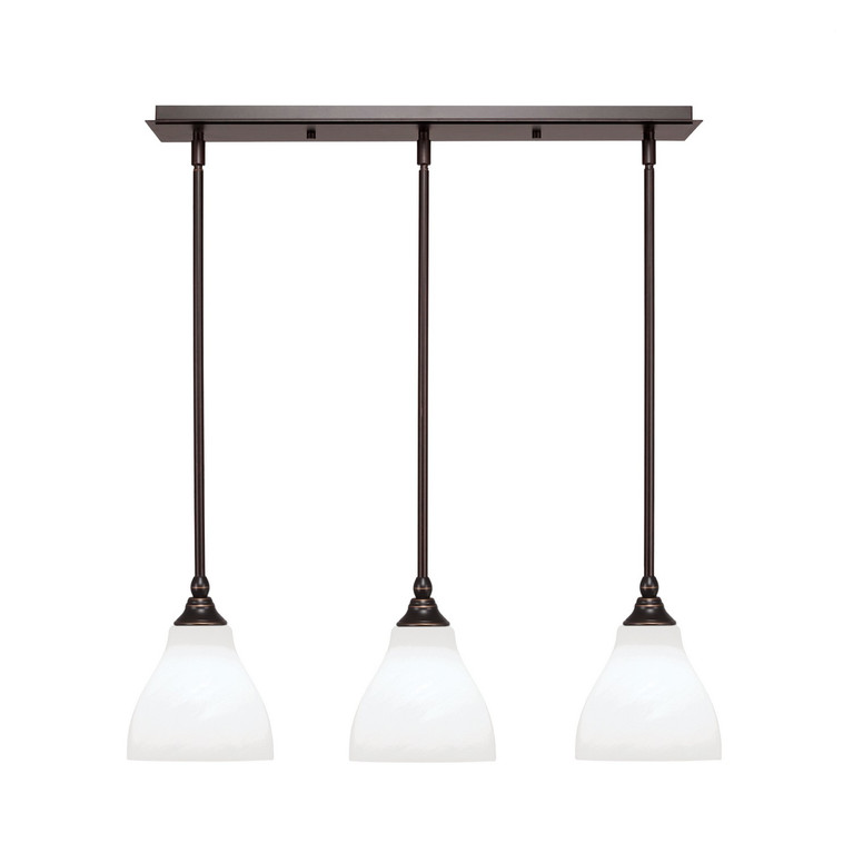 Toltec Lighting - 25-DG-4761 - Three Light Linear Pendalier - Stem - Dark Granite
