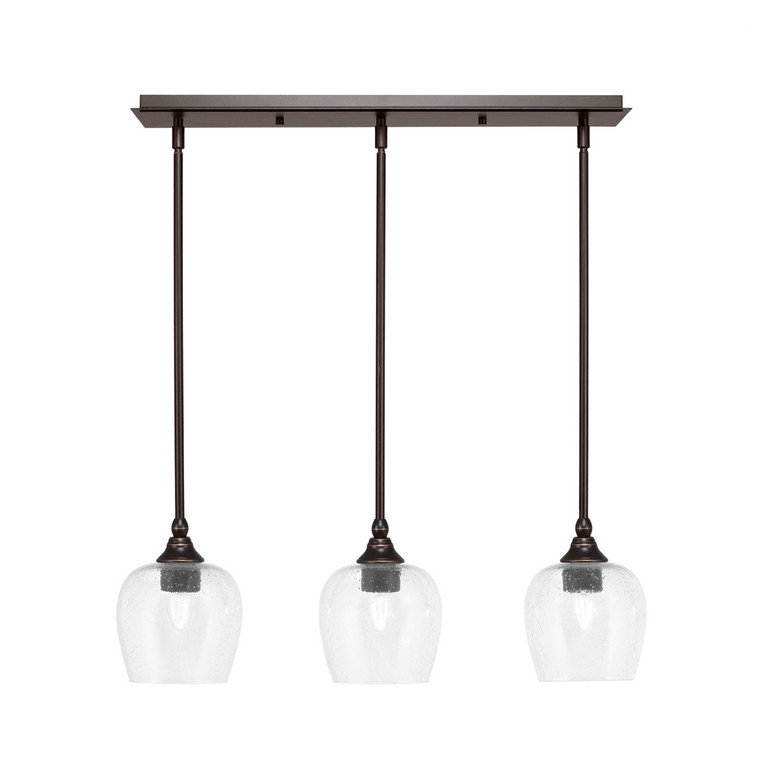 Toltec Lighting - 25-DG-4810 - Three Light Linear Pendalier - Stem - Dark Granite