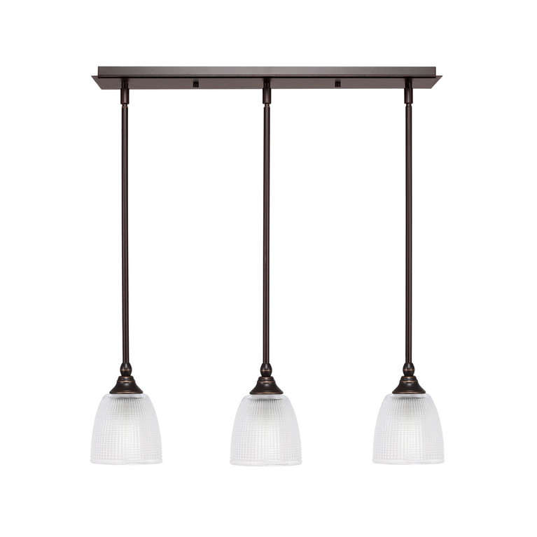 Toltec Lighting - 25-DG-500 - Three Light Linear Pendalier - Stem - Dark Granite